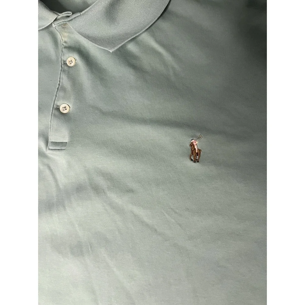 Ralph Lauren Polo Shirt Men's Size 3XLT Mint Green Short Sleeve Cotton Pony